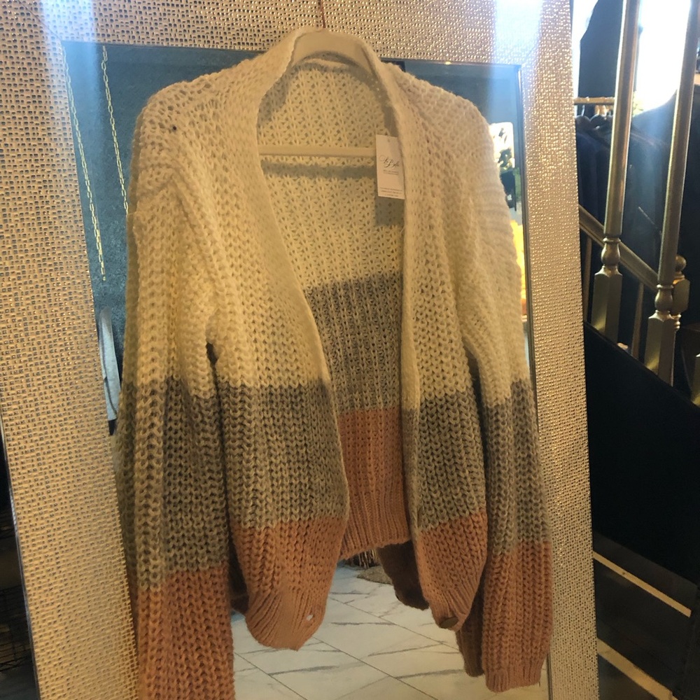 Colorblock Open-Front Cardigan - Picture 2 of 2